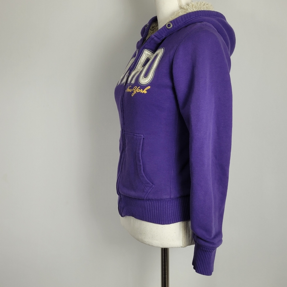 2010 Aeropostale new york Faux Fur lined hoodie size medium - Picture 7 of 14